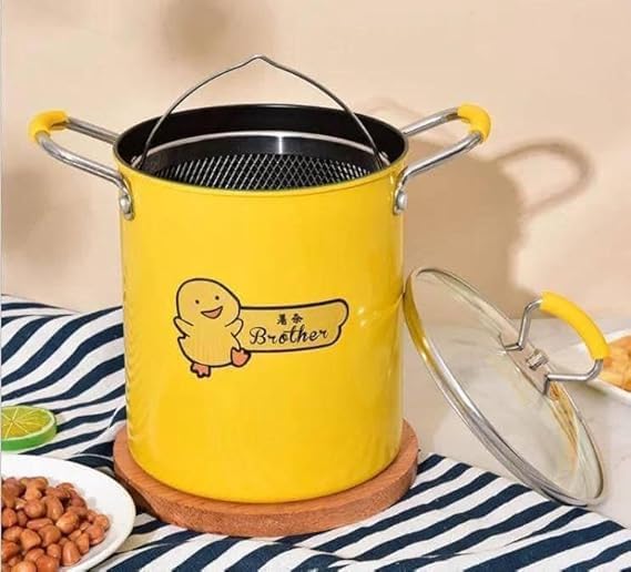 مقلاة عميقة محمولة مع سلة 2 لتر